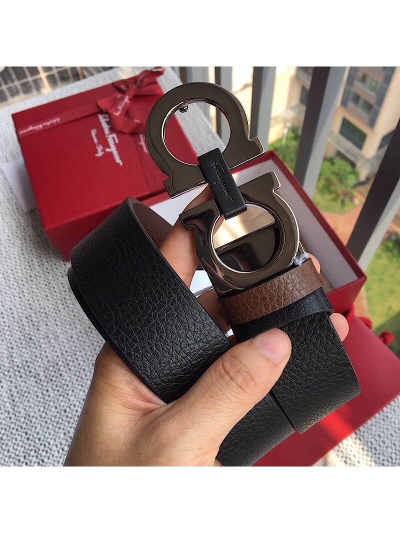 Ferragamo Adjustable and Reversible Leather Gancini Belt 476361-1