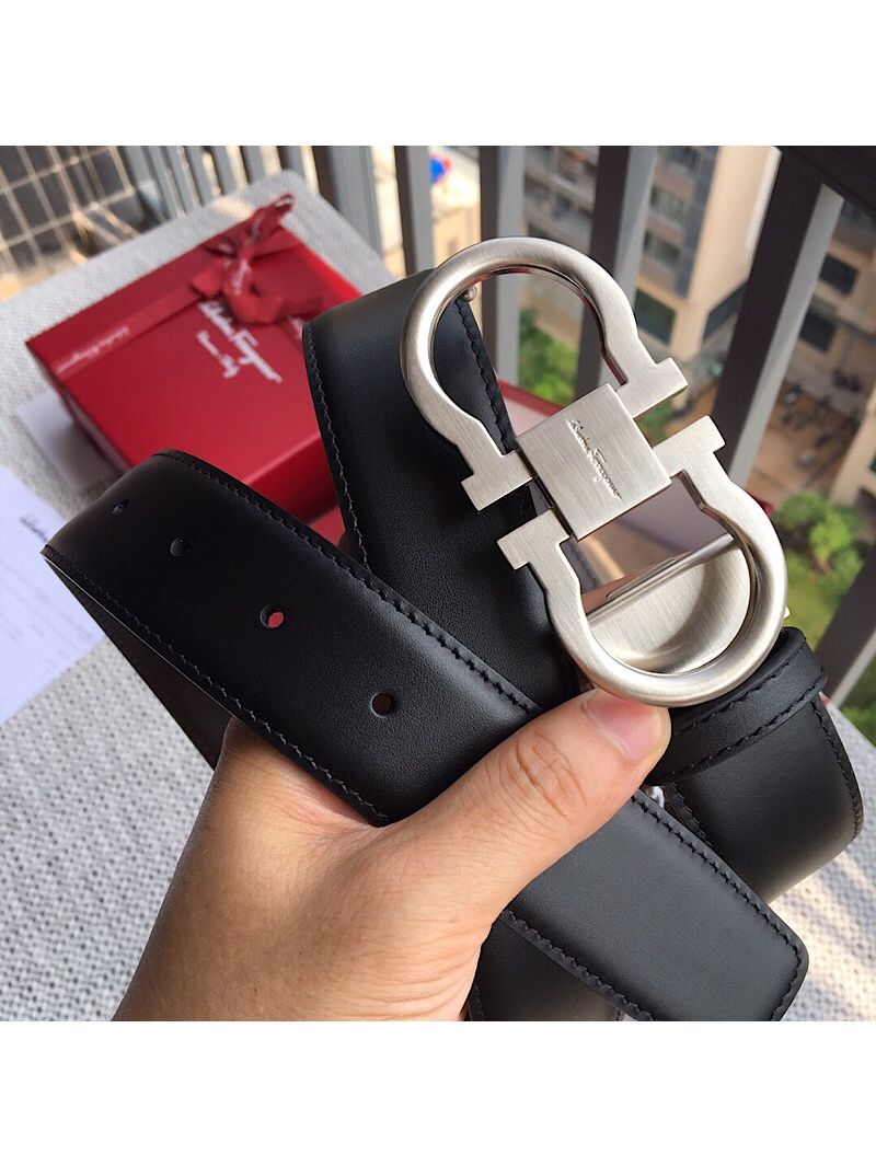 Ferragamo Adjustable and Reversible Leather Gancini Belt 476361-2