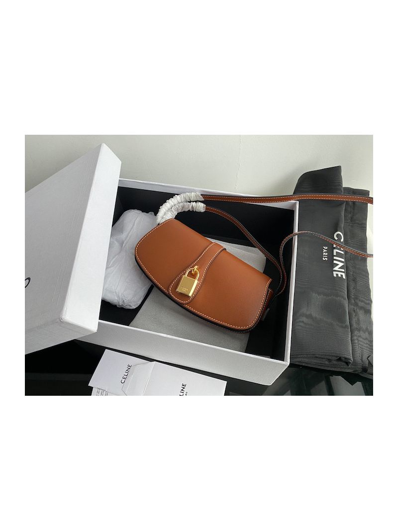 Celine Clutch On Strap In Smooth Calfskin 10I593 Tan