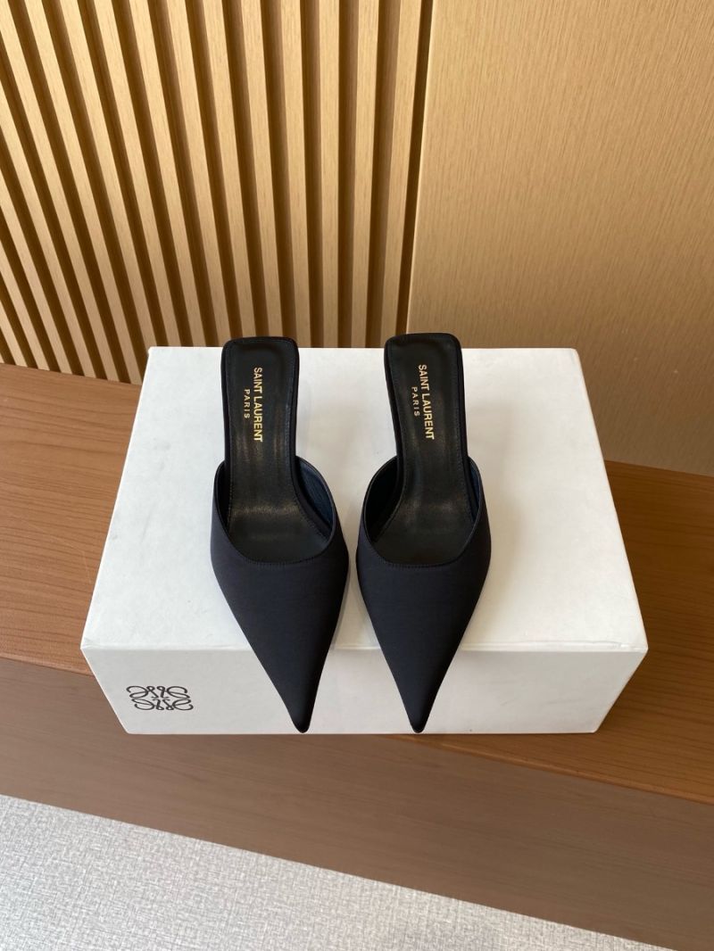 YSL Saint Laurent Barbara Mules In Satin Crepe 7869079