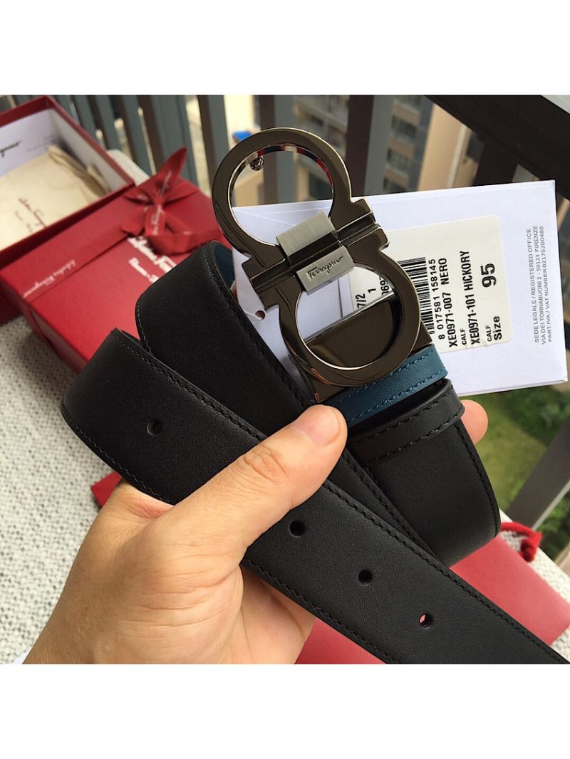 Ferragamo Adjustable and Reversible Leather Gancini Belt 476361-5