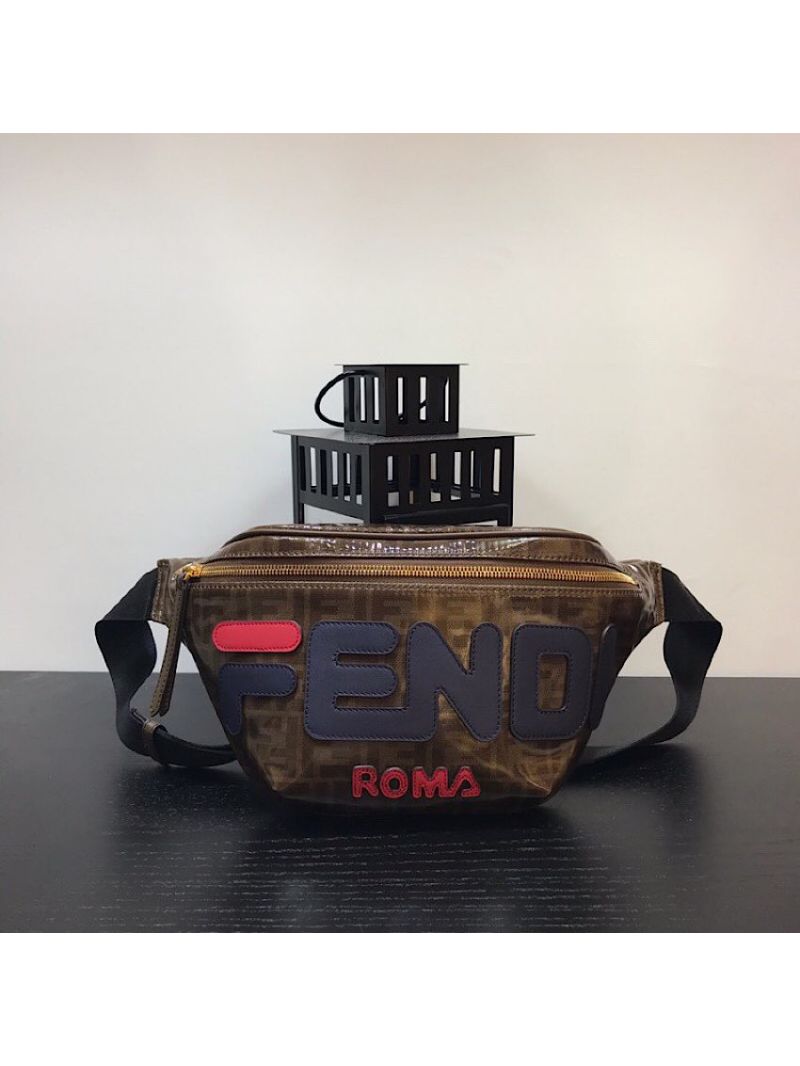 Fendi Belt bag 7VA434 Brown with Blue 