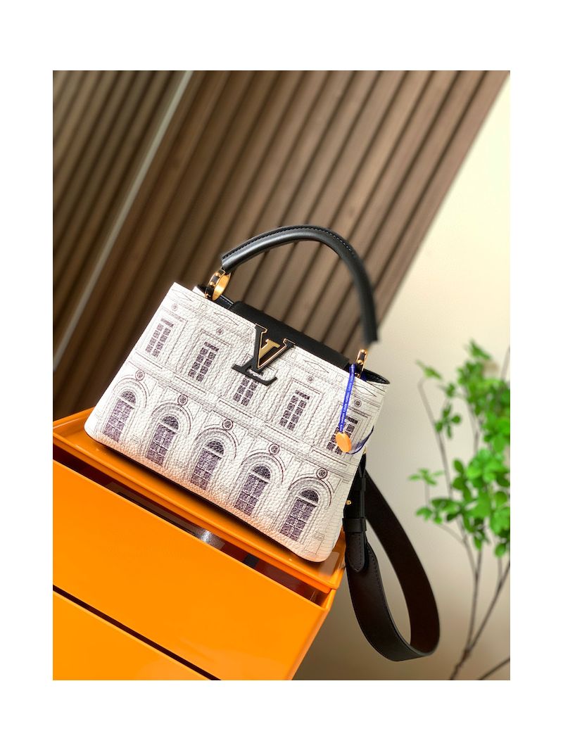 Louis Vuitton Capucines BB MM M59119 M42258 Architettura Printed Matte Calfskin