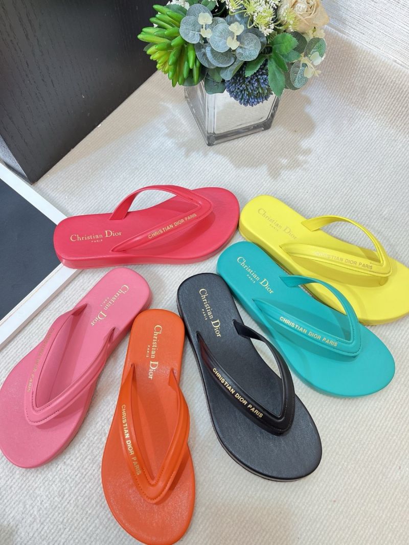 Dior Dioriviera Diorsea Thong Sandal Black Leather-Effect Fabric KCQ870