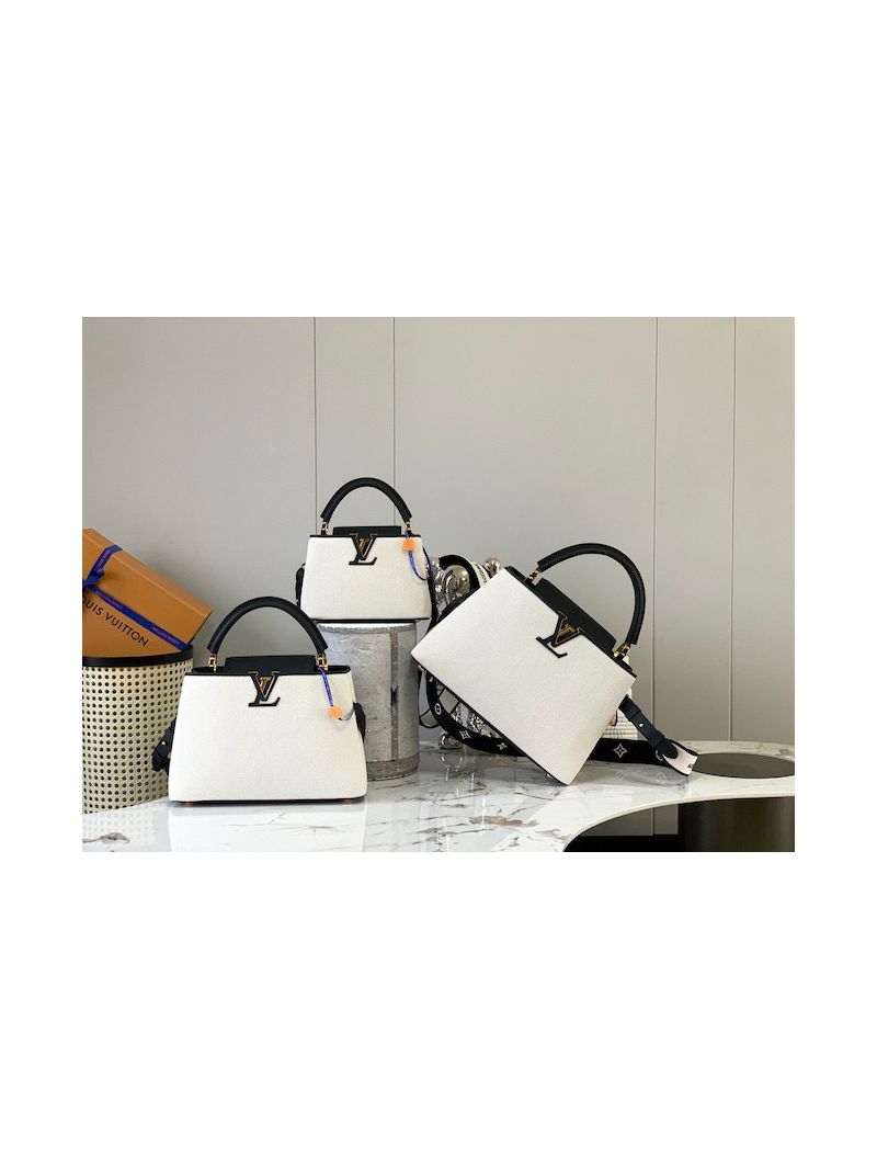 Louis Vuitton Capucines Mini BB MM M59969 M59873 Taurillon leather and canvas Black