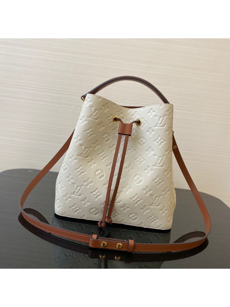 Replica Louis Vuitton LV NeoNoe Mm Monogram Empreinte Leather M45256 Creme