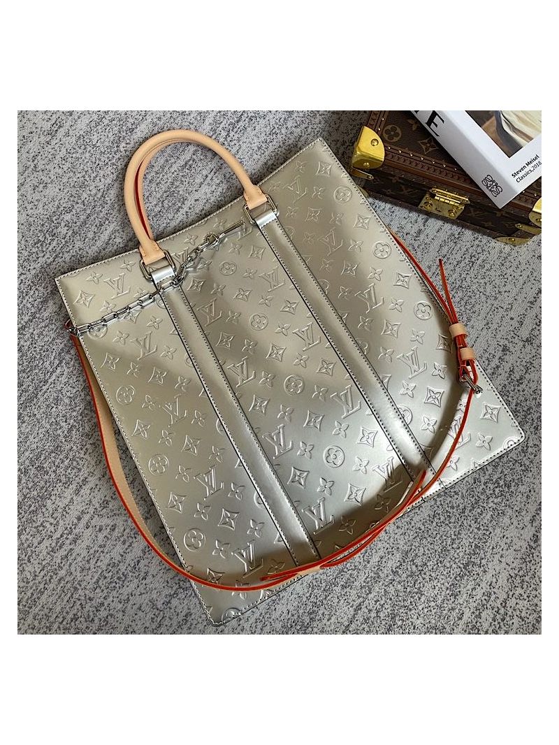 Louis Vuitton LV Sac Plat M45884 Monogram Mirror Silver