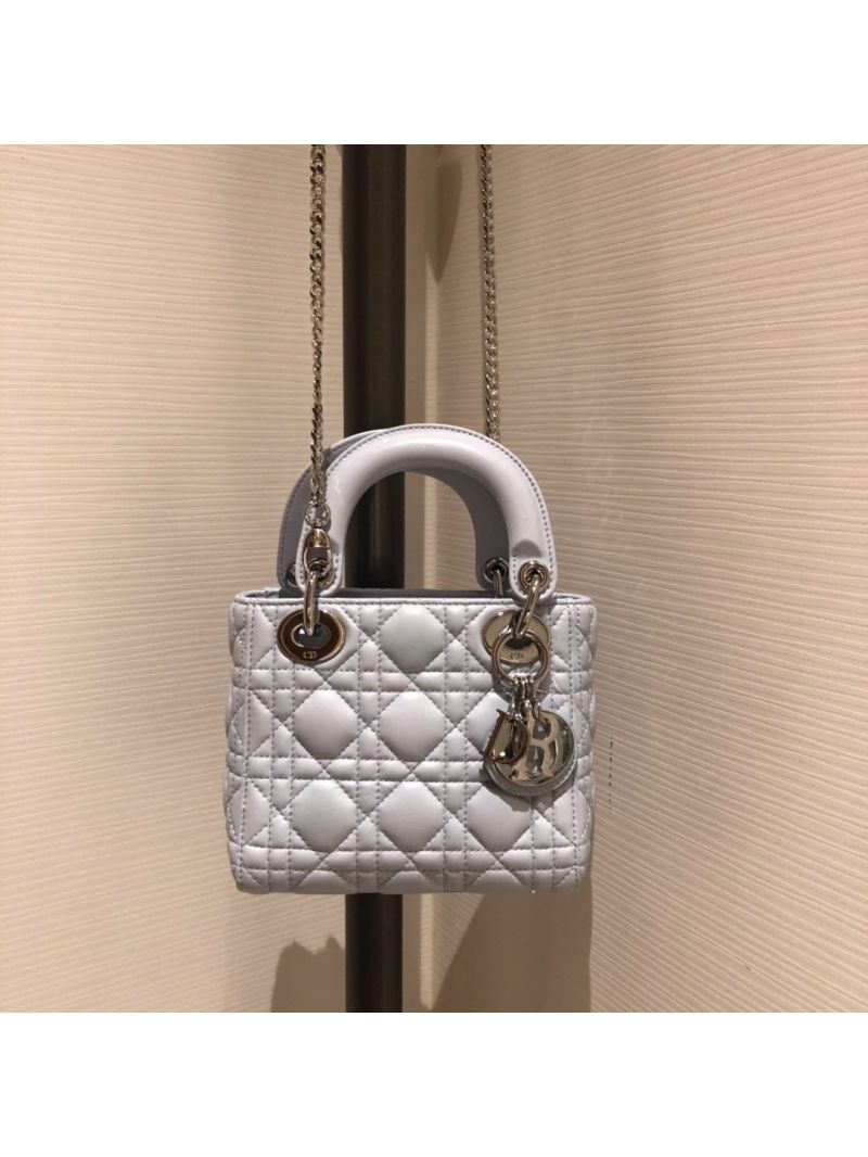Christian Dior Lady Dior Quilted in Lambskin Leather Bag Sky Bue
