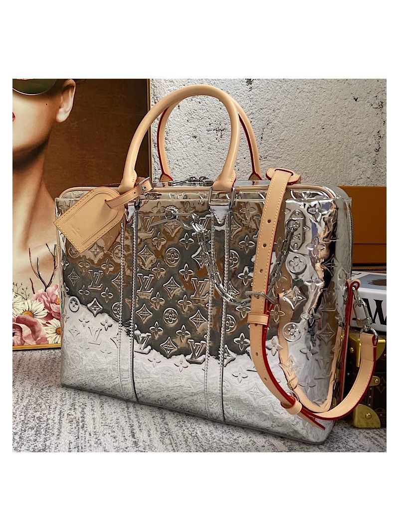 Louis Vuitton LV Neo Porte Documents Voyage M58755 Monogram Mirror Silver