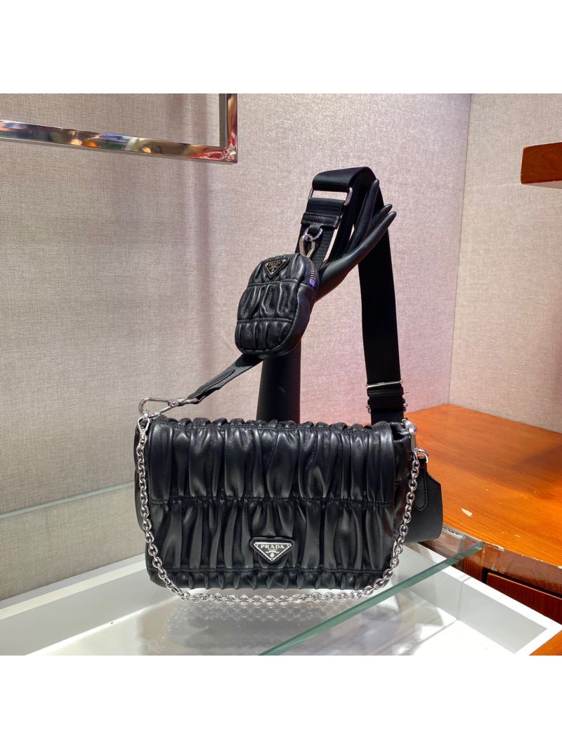 Prada Gaufré Nappa Leather Shoulder Bag 1BD289