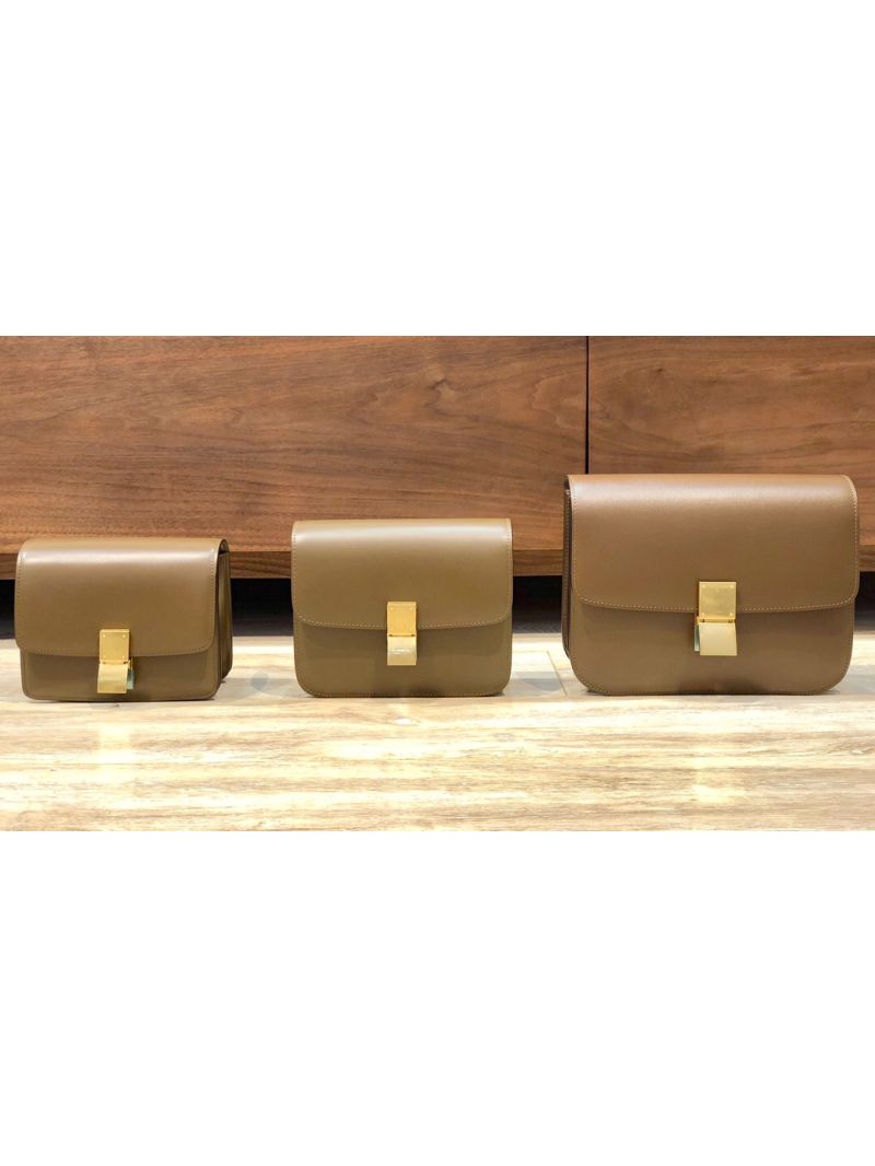 Celine Classic Box Bag in Smooth Calfskin Khaki