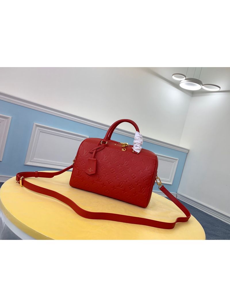 Louis Vuitton LV Speedy Bandoulière Monogram Empreinte Leather M42401 Red