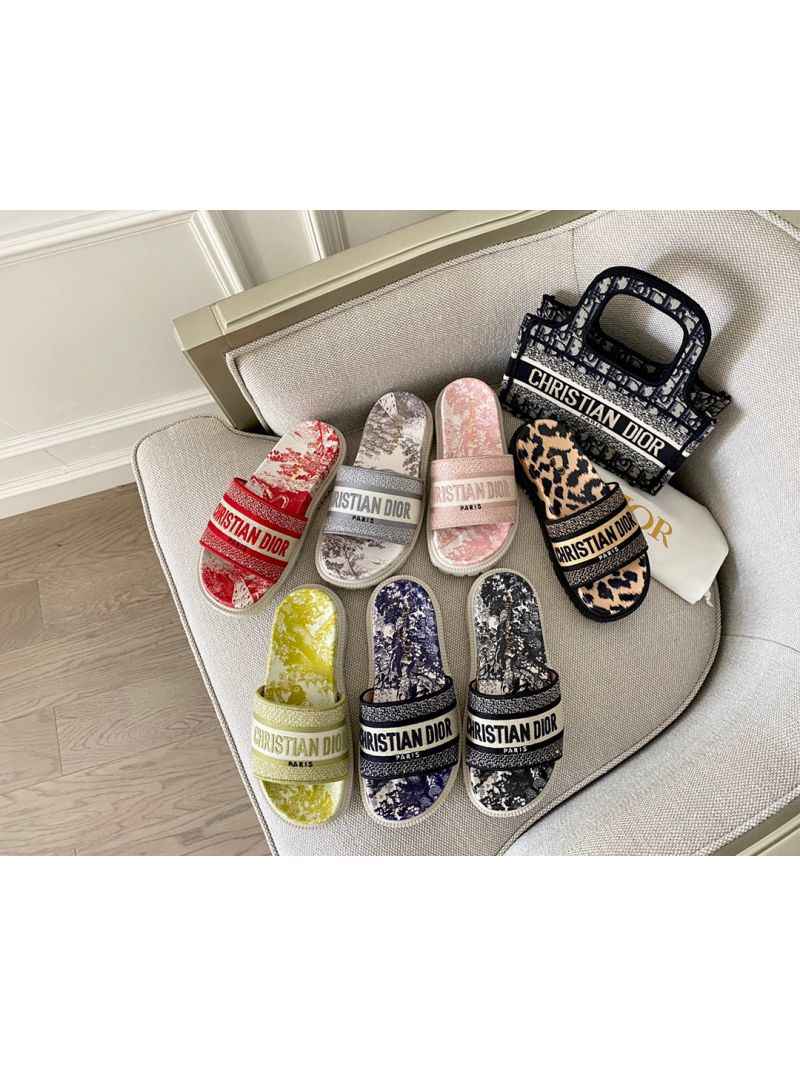 Dior Dway Slide Embroidered Cotton KCQ550 ii