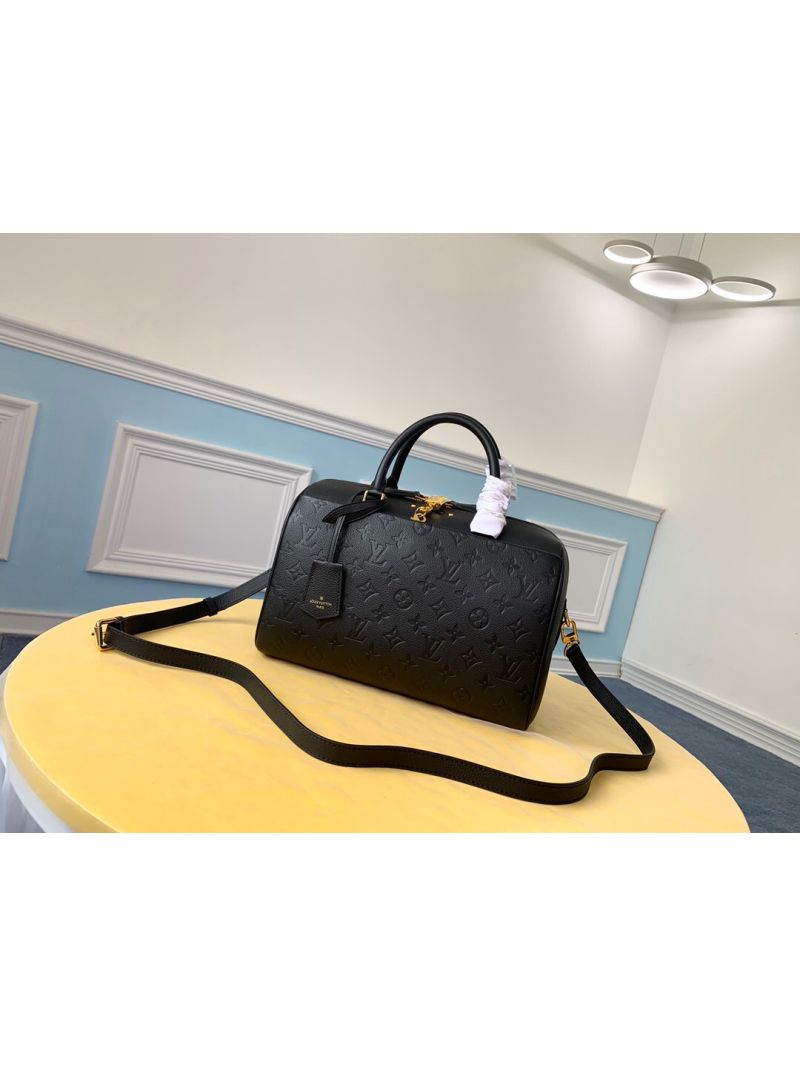 Louis Vuitton LV Speedy Bandoulière Monogram Empreinte Leather M42401 Black