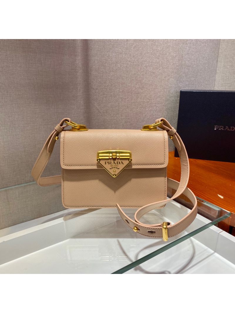 Prada Saffiano Leather Symbole Bag 1BD270 Beige