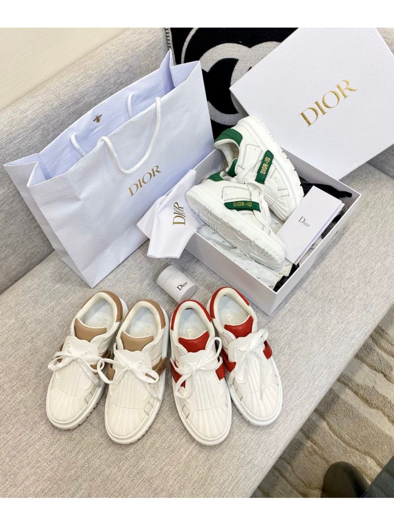 Dior -ID Sneaker White Rubber and Calfskin KCK278 with Green