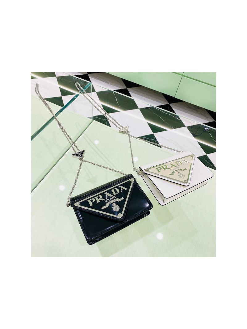 Prada Brushed Leather Shoulder Bag 1BH189 Black