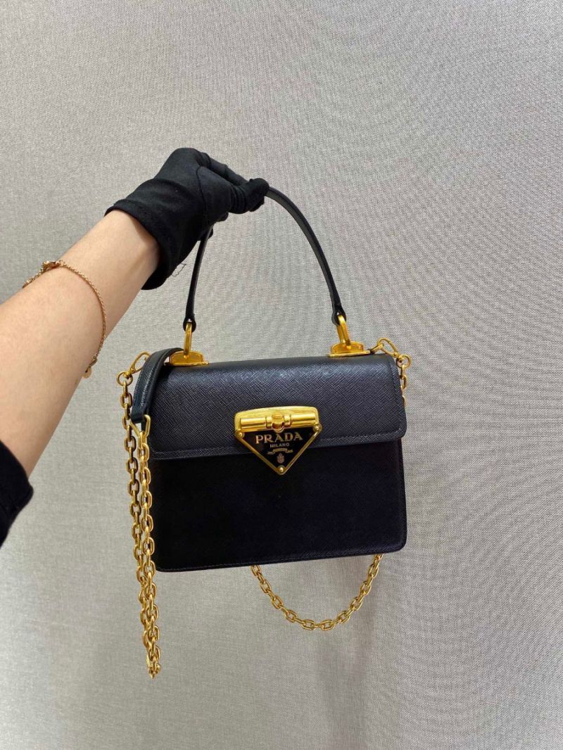 Prada Saffiano Leather Symbole Bag 1BN021 Black