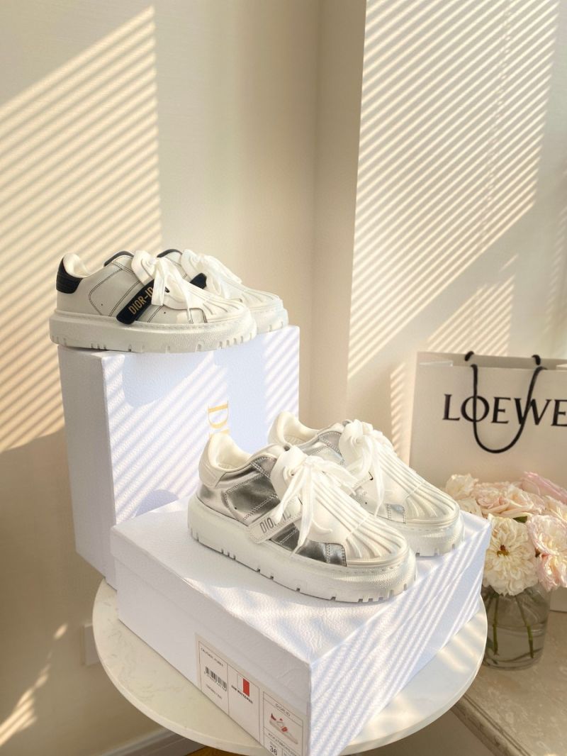 Dior -ID Sneaker White Rubber and Calfskin KCK278 with Metallic Silver