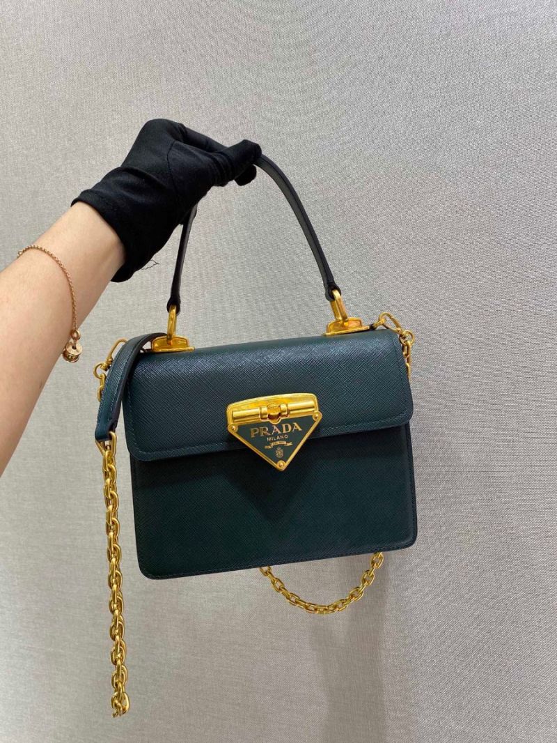 Prada Saffiano Leather Symbole Bag 1BN02 Green