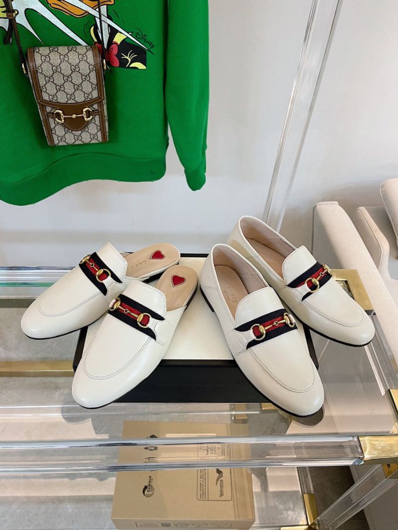 Gucci Loafer Leather with Web 631619 White