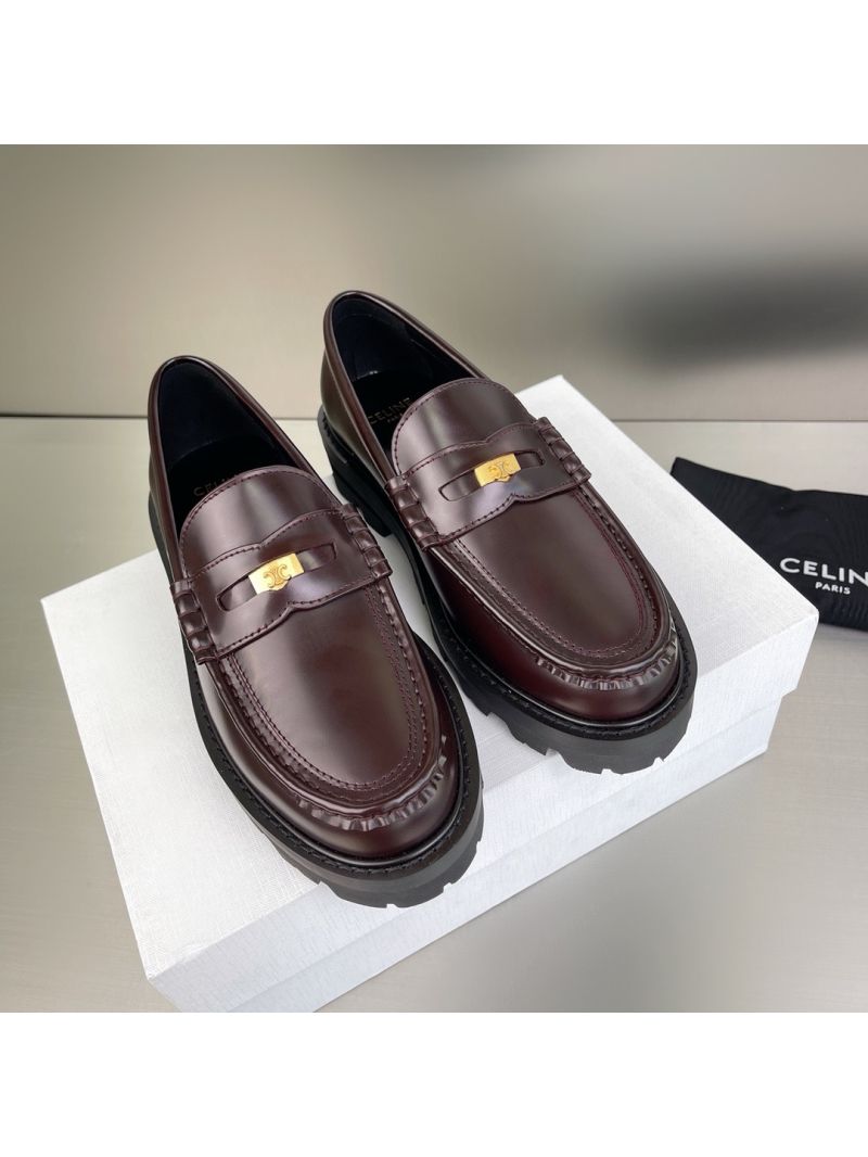 Celine Bulky Penny Loafer in polished bull 350103602C Dark Brown