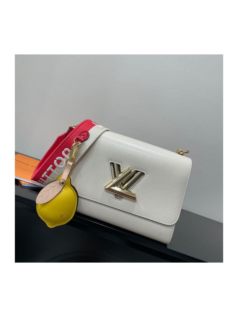 Louis Vuitton LV Twist MM Epi Leather M20680 with Lemon Charm White