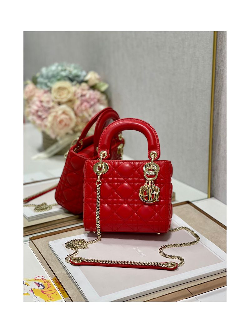 Dior Lady Dior in Red Lambskin