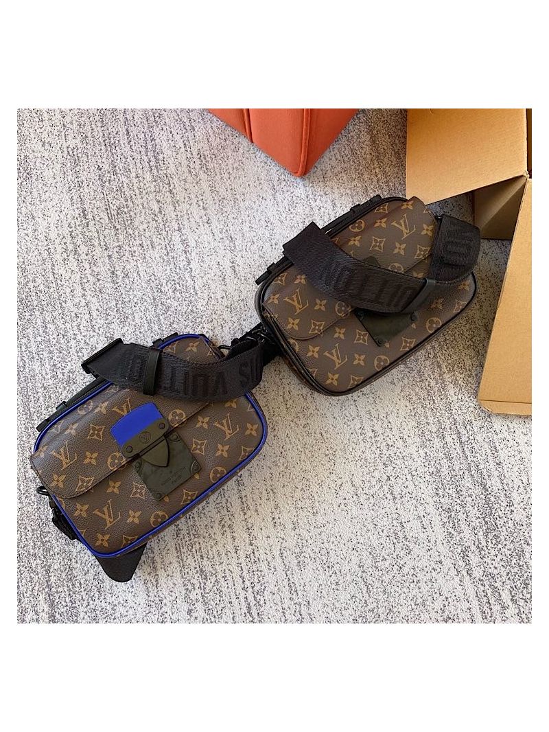 Louis Vuitton LV S Lock Messenger M45863 Monogram Macassar Blue