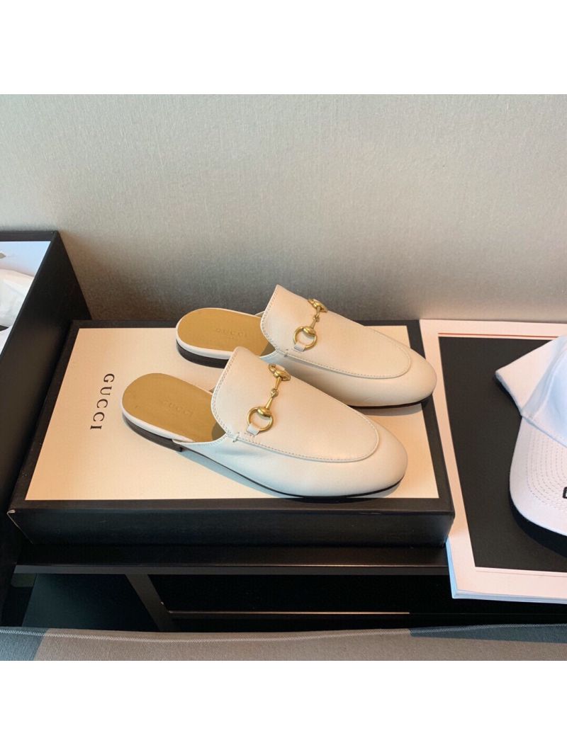 Gucci Princetown Leather Slipper 423513 White