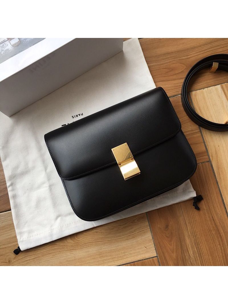 Celine Classic Box Bag in Smooth Calfskin Black