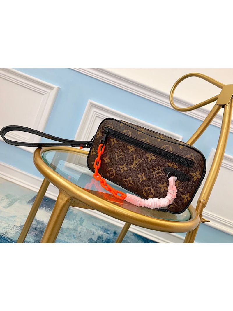 Louis Vuitton LV Pochette Volga M44482 Monogram with Orange Resin Chain