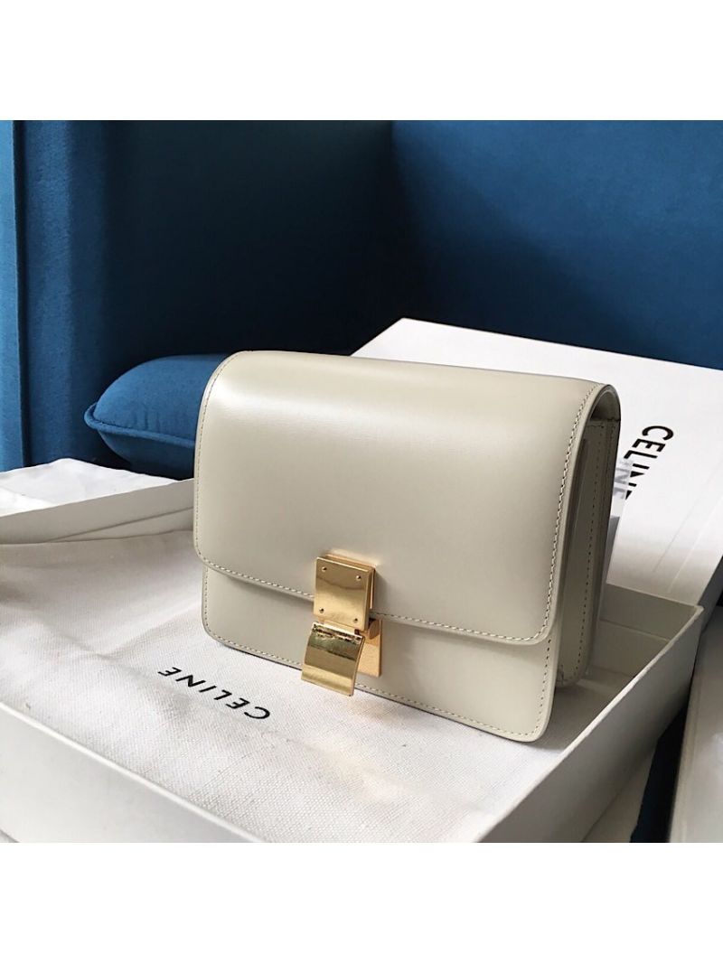 Celine Classic Box Bag in Smooth Calfskin White
