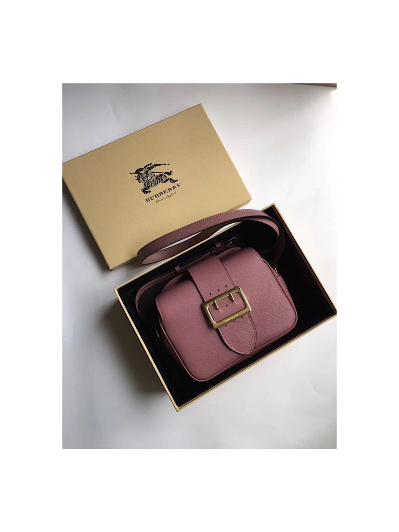 Burberry The Small Buckle Crossbody Bag in Leather Dusty Pink