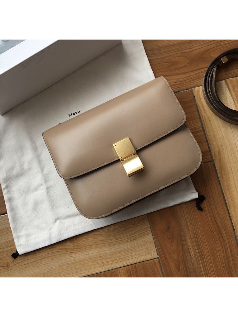 Celine Classic Box Bag in Smooth Calfskin Beige
