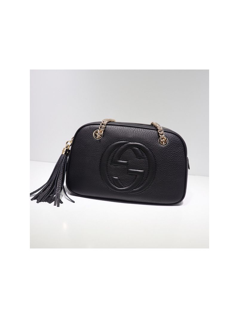 Gucci Soho Leather Chain Shoulder Bag Black
