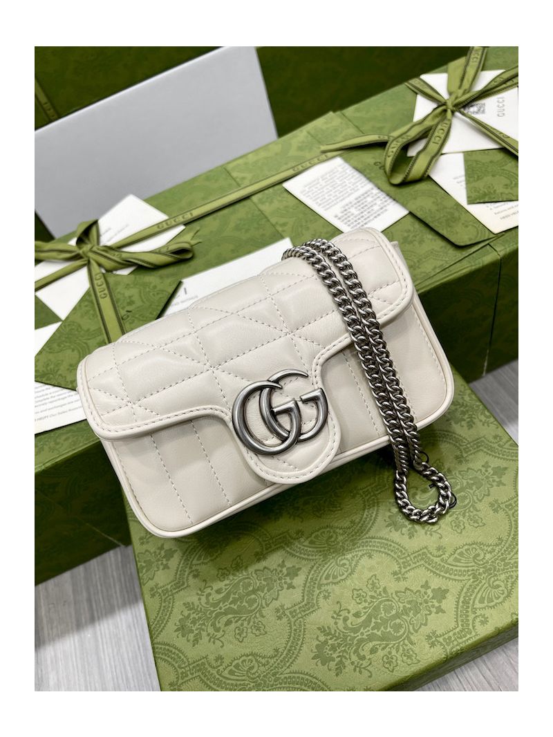 Gucci GG Aria Marmont Super Mini Bag 476433 White