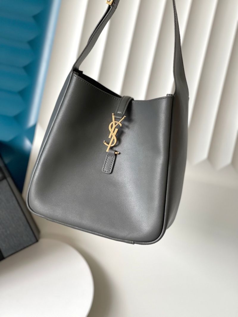 YSL Saint Laurent Le 5 À 7 Supple Small In Grained Leather 713938 Grey