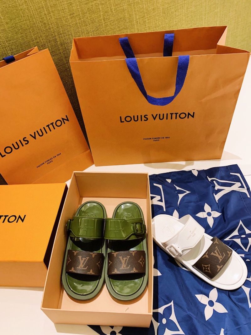 Louis Vuitton LV Sunbath Flat Mule 1A66WY Khaki