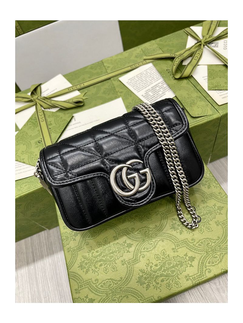 Gucci GG Aria Marmont Super Mini Bag 476433 Black