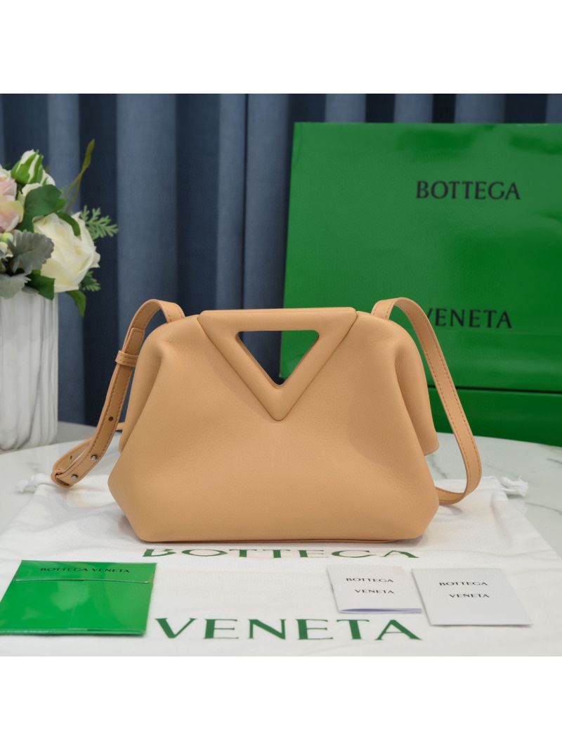 Bottega Veneta BV Point Leather Top Handle Bag 658476 Almond