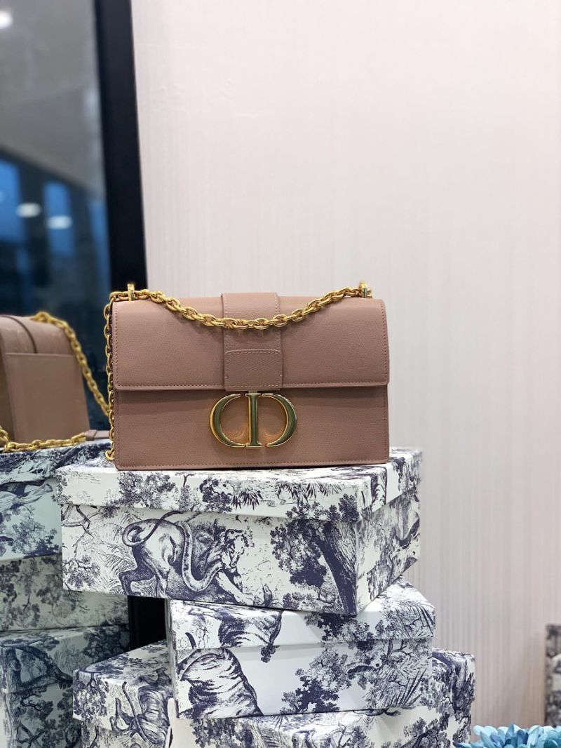Dior 30 Montaigne Grained Calfskin Bag with Chain M9208 Nude