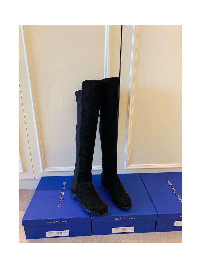 Stuart Weitzman SW 5050 Reserve in Black Suede S4002