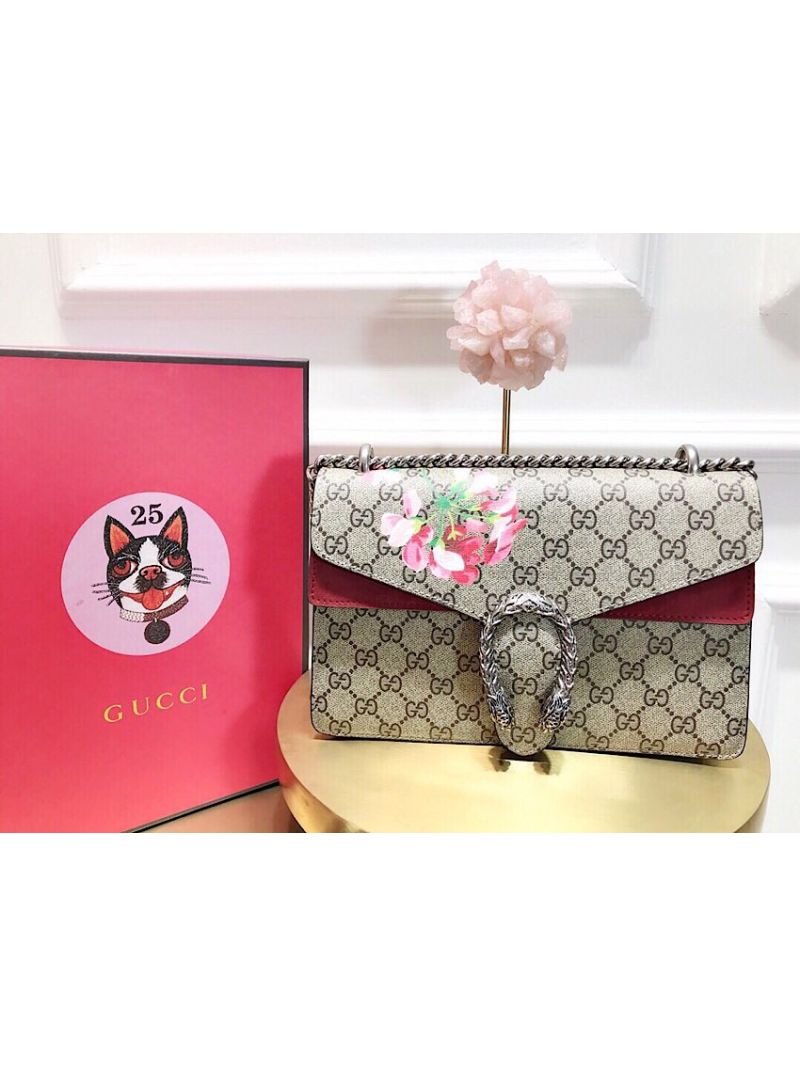 Gucci Dionysus Small GG Blooms Supreme Shoulder Bag 400249 Red