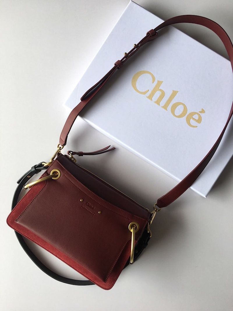 Chloe Roy Bag Plum Purple in Suede & Smooth Calfskin