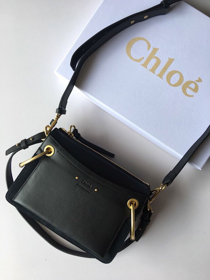 Chloe Roy Bag Black in Suede & Smooth Calfskin