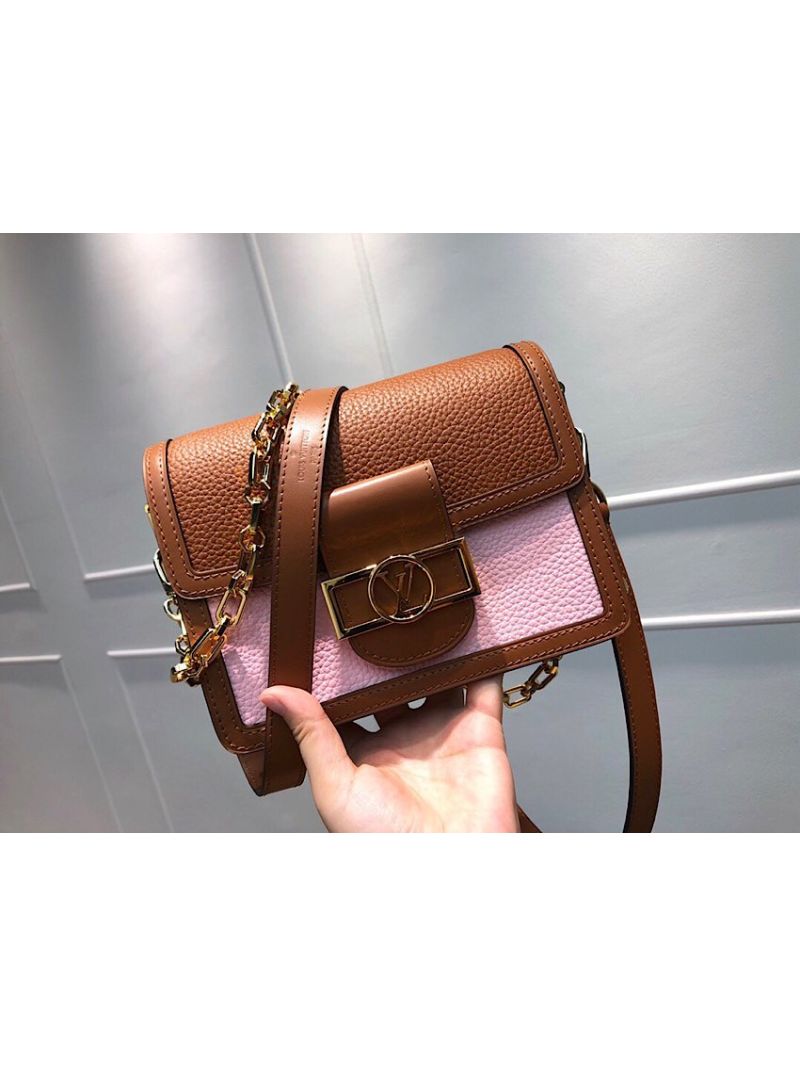 Louis Vuitton LV Mini Dauphine with Taurillon Leather M53806 Bruni Strawberry Milk