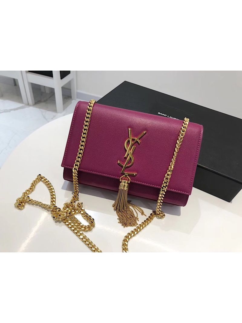 YSL Saint Laurent Kate Bag With Tassel In Grain De Poudre Leather 354119 Light Grape
