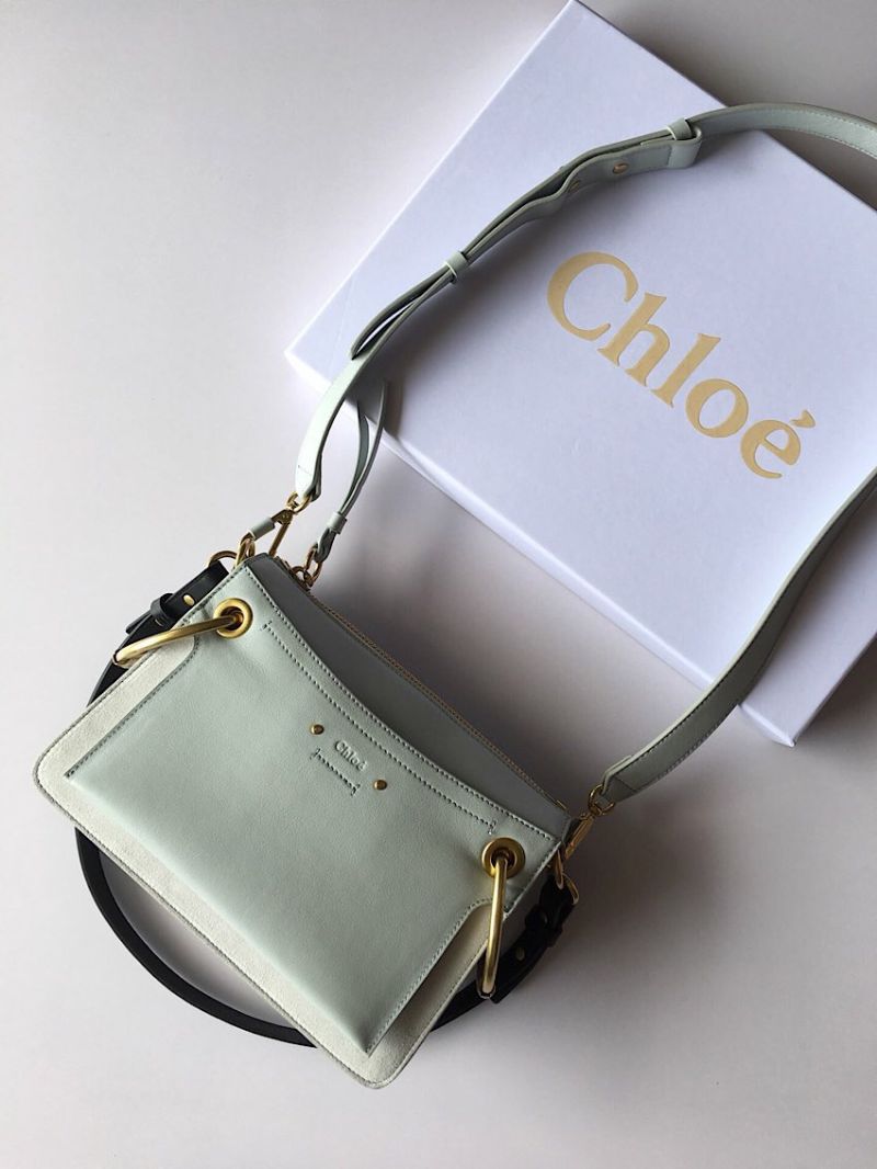 Chloe Roy Bag Baby Blue in Suede & Smooth Calfskin