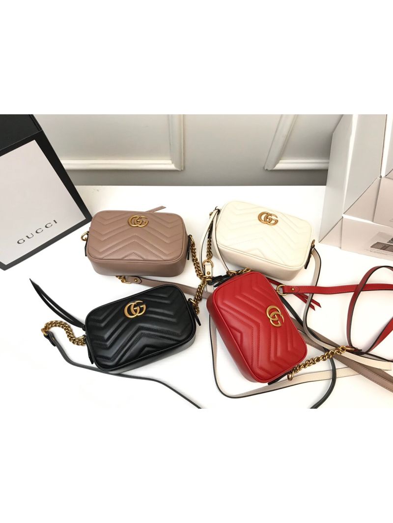 Gucci GG Mini Marmont Nude Matelasse Bag 448065 Black